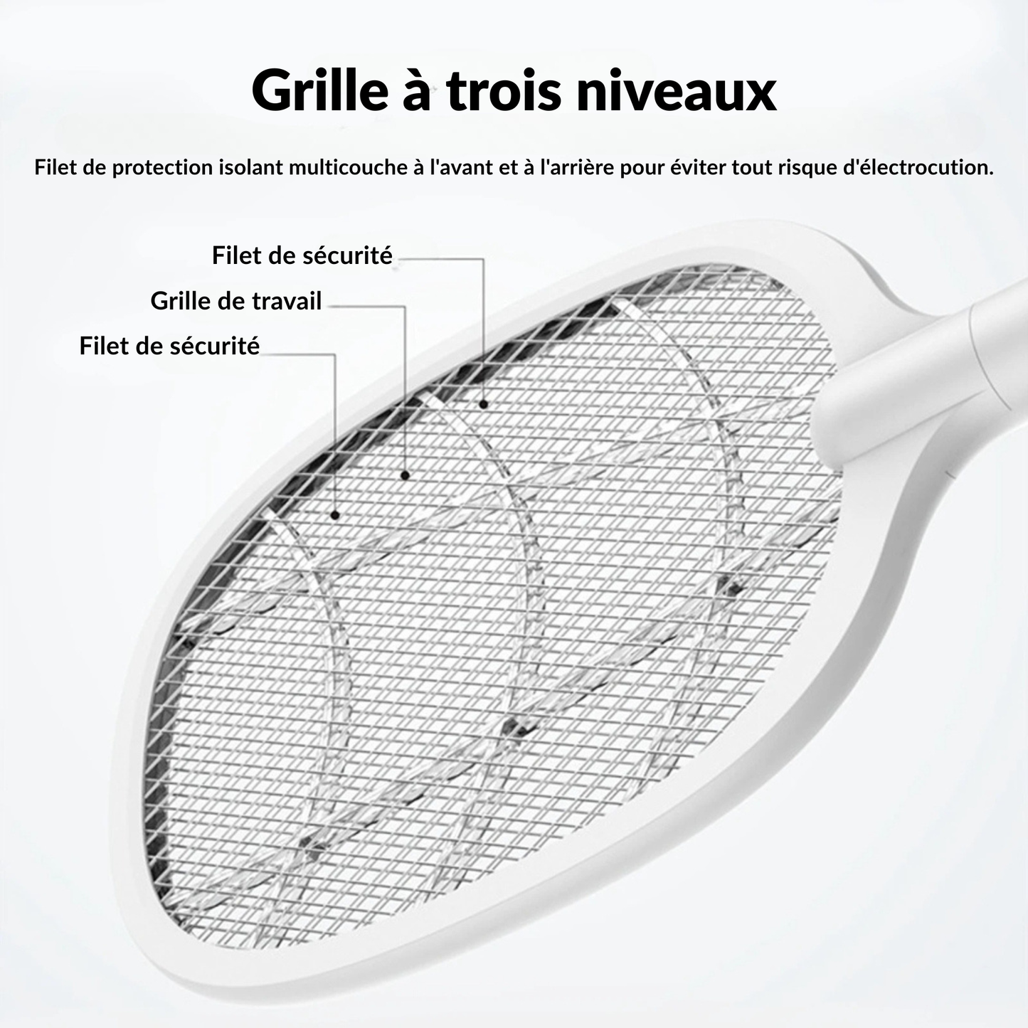 Belvia™ - Raquette Électrique Anti-Moustique